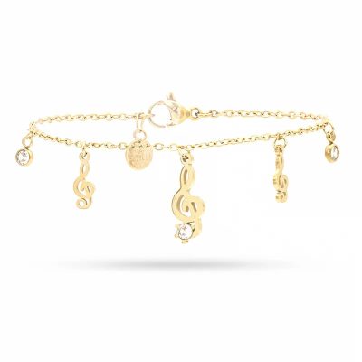Bracciale Chiave di Violino e Gemme Gold Freddy FJ-20015