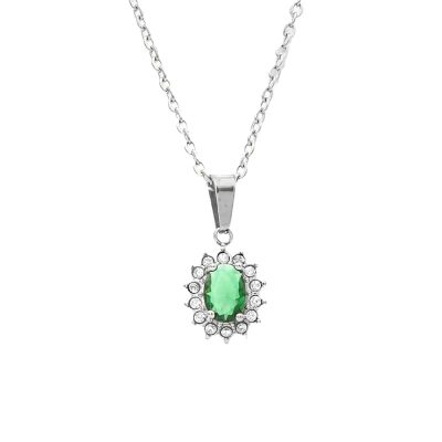 Collana Gemma Verde Silver Freddy FJ-30002