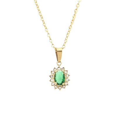 Collana Gemma Verde Gold Freddy FJ-30006